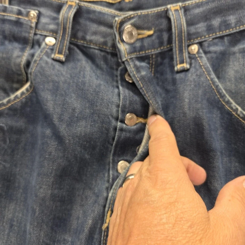 Vintage Levis Engineered Jeans Mens 33x32 Blue Medium Wash Twisted Button Fly